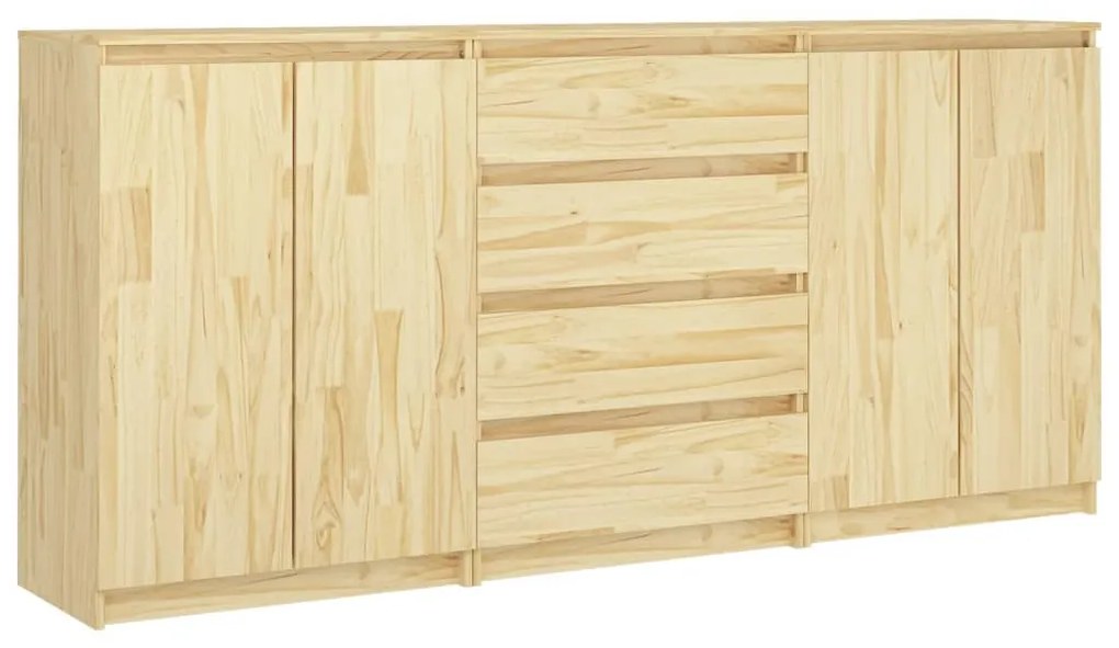 vidaXL Βοηθητικό Ντουλάπι 3 τεμαχίων από Μασίφ Ξύλο Πεύκου