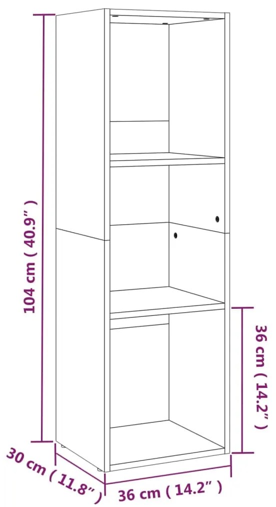 Βιβλιοθήκη/Έπιπλο TV Sonoma Δρυς 36x30x114 εκ. από Μοριοσανίδα   - Καφέ