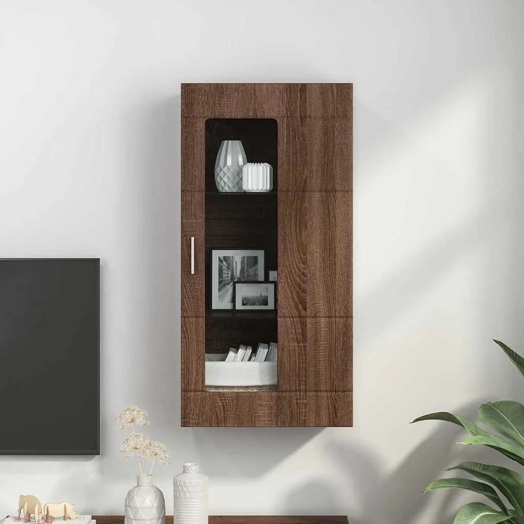vidaXL Ντουλάπα τοίχου Καφέ δρυς 55 x 29 x 100 εκ Επεξεργασμένο ξύλο