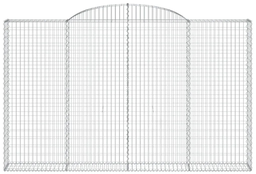 Συρματοκιβώτια Τοξωτά 9 τεμ. 300x30x180/200 εκ. Γαλβαν. Ατσάλι - Ασήμι