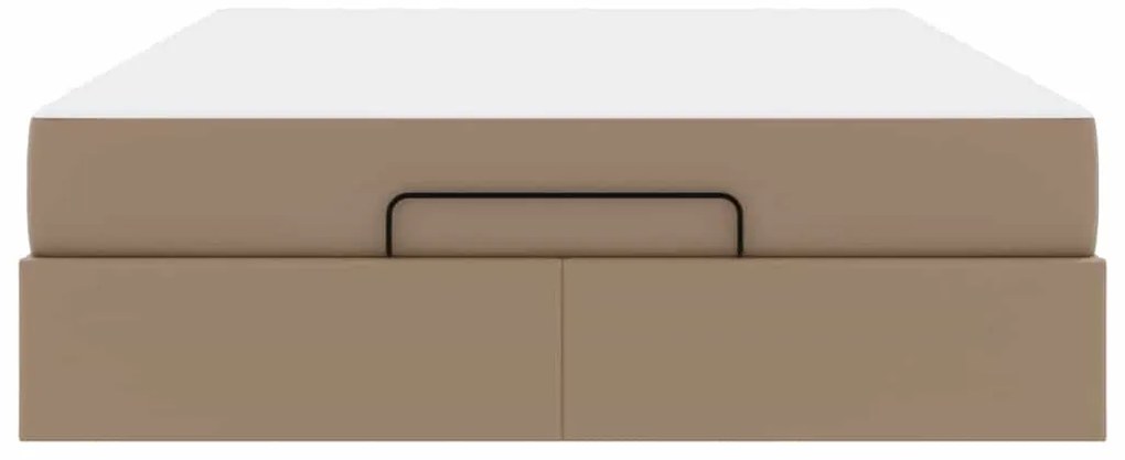 vidaXL Σκελετός κρεβατιού με στρώμα με στρώμα 2 pcs Ώχρα PVC