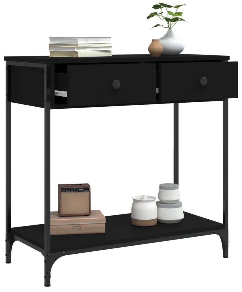 vidaXL Τραπέζι Κονσόλα Μαύρο 75 x 34,5 x 75 εκ. από Επεξεργ. Ξύλο