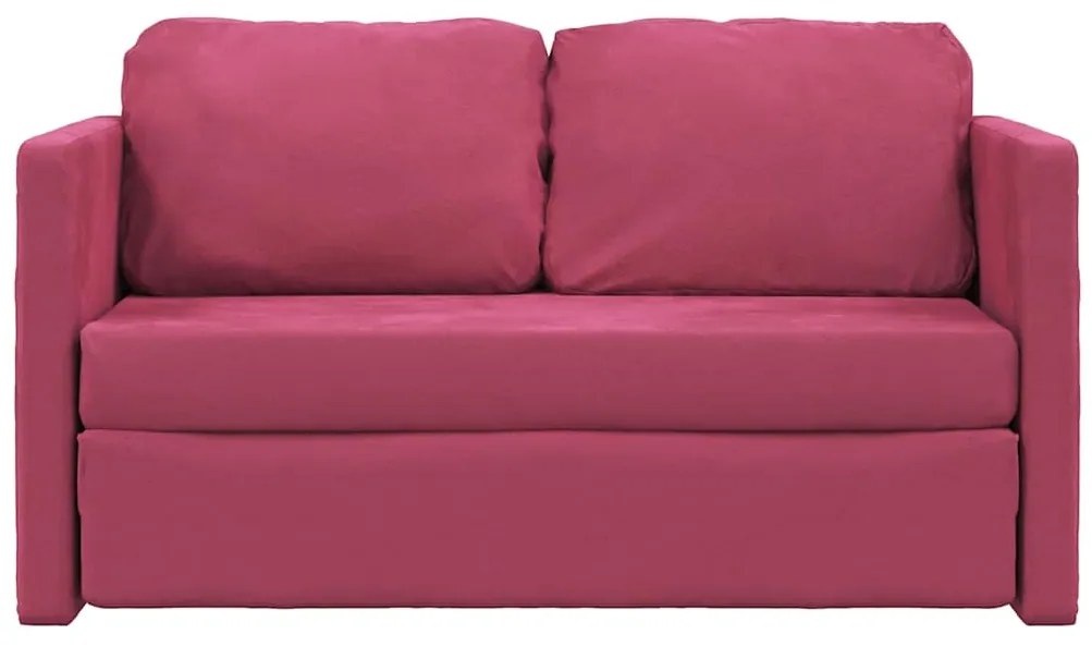 vidaXL Καναπές-Κρεβάτι Δαπέδου 2 σε 1 Μπορντό 122x204x55εκ. Βελούδινος