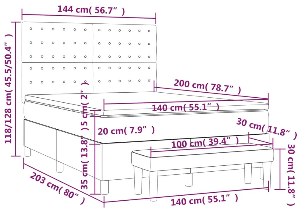 ΚΡΕΒΑΤΙ BOXSPRING ΜΕ ΣΤΡΩΜΑ ΓΚΡΙ 140X200ΕΚ. ΑΠΟ ΣΥΝΘΕΤΙΚΟ ΔΕΡΜΑ 3137669