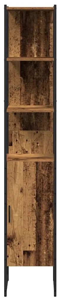 vidaXL Ντουλάπι Μπάνιου με ράφι Παλαιό ξύλο 33 x 33 x 185.5 εκ