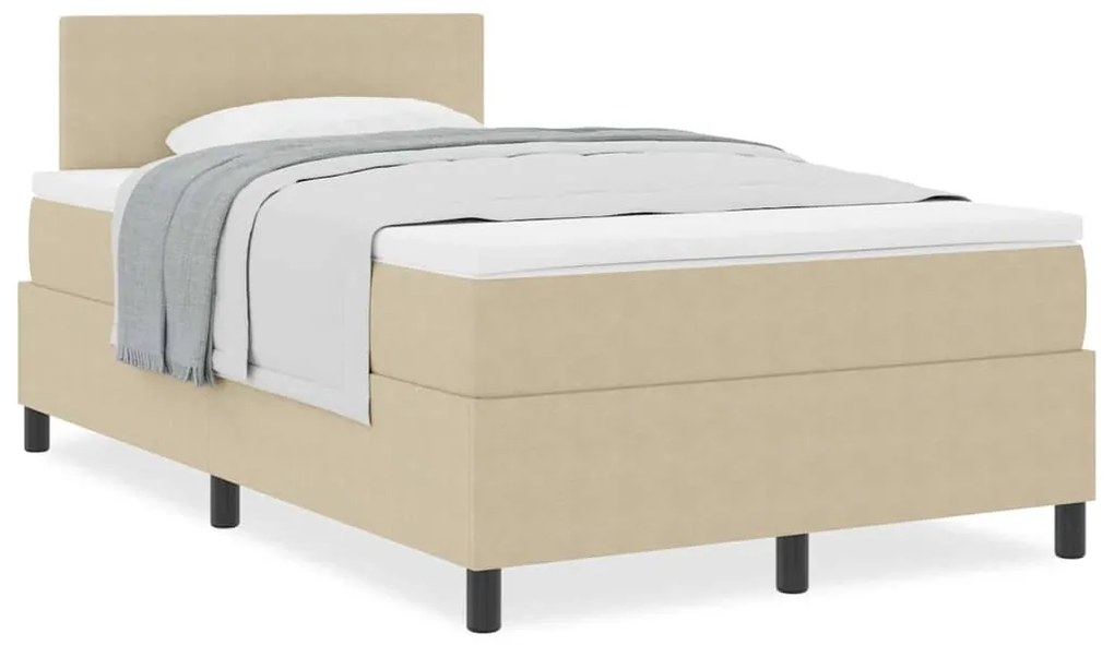 vidaXL Κρεβάτι με ελατήρια Ανοιχτό Γκρι και Λευκό 120 x 200 cm