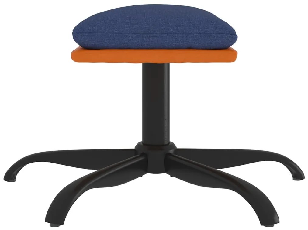 vidaXL Υποπόδιο Μπλε 60x60x36 εκ. Ύφασμα &amp; Συνθετικό Δέρμα