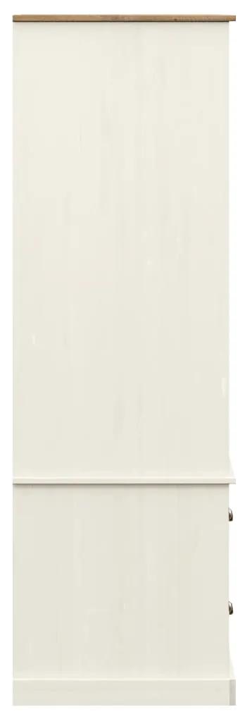 vidaXL Ντουλάπα VIGO Λευκή 90 x 55 x 176 εκ. από Μασίφ Ξύλο Πεύκου