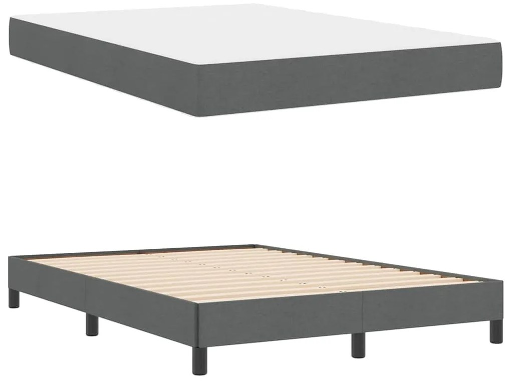 vidaXL Κρεβάτι με ελατήρια Άλλο Σκούρο γκρι 140 x 200 cm ύφασμα