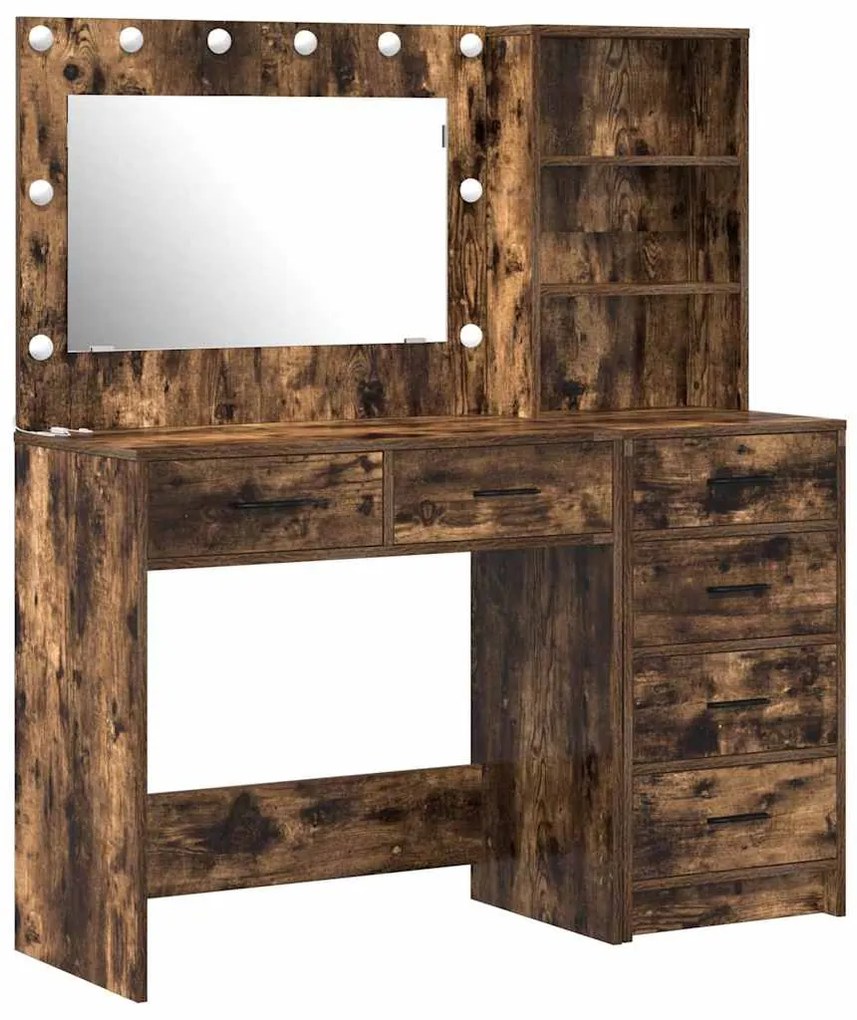 vidaXL Τραπέζι περιποίησης με συρτάρι 2 pcs Καφέ 78.5 x 41 x 135 εκ