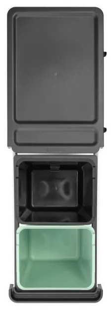 Brabantia Sort&Go κάδος χωριστής συλλογής 1008862, 2x15 l, Εσωτερική τοποθέτηση με τηλεσκοπικό πλαίσιο, Γκρι/πράσινο