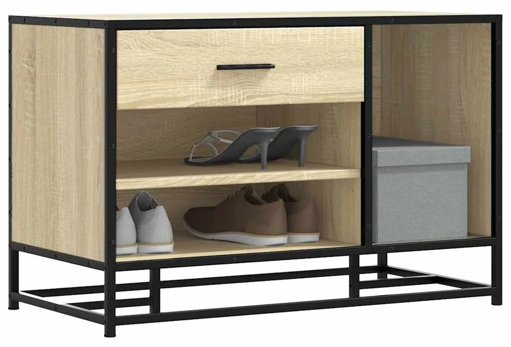 Πάγκος παπουτσιών vidaXL Sonoma Oak 80x40x53,5 cm