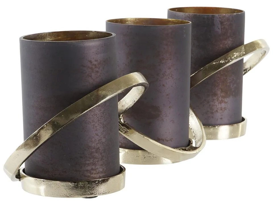 Κηροπήγιο DKD Home Decor Κρυστάλλινο Αλουμίνιο (20 x 7 x 6 cm) (52 x 15 x 16,5 cm)