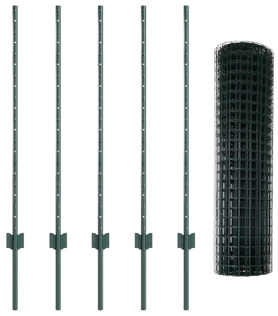 vidaXL Τεντώτο με στήριγμα Πράσινο 1 x 10 m Ατσάλι