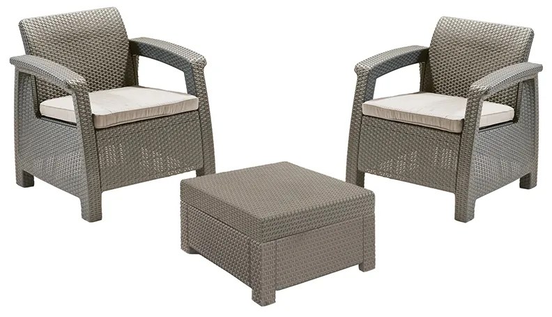 CORFU BALCONY SET CAPPUCCINO ΜΕ ΜΑΞΙΛΑΡΙΑ
