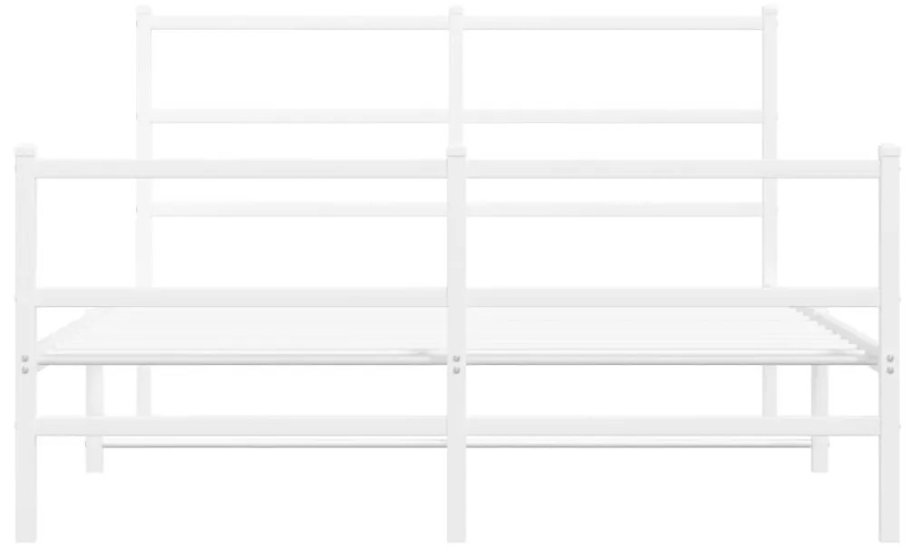 Πλαίσιο Κρεβατιού με Κεφαλάρι/Ποδαρικό Λευκό 140x200εκ. Μέταλλο - Λευκό