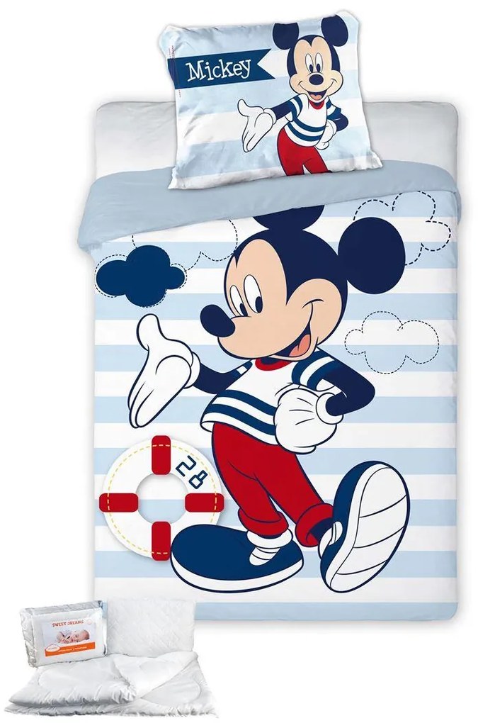 Σετ Κούνιας 4τμχ Βαμβακερό Mickey 583 Digital Print 100x135εκ. Disney DimCol