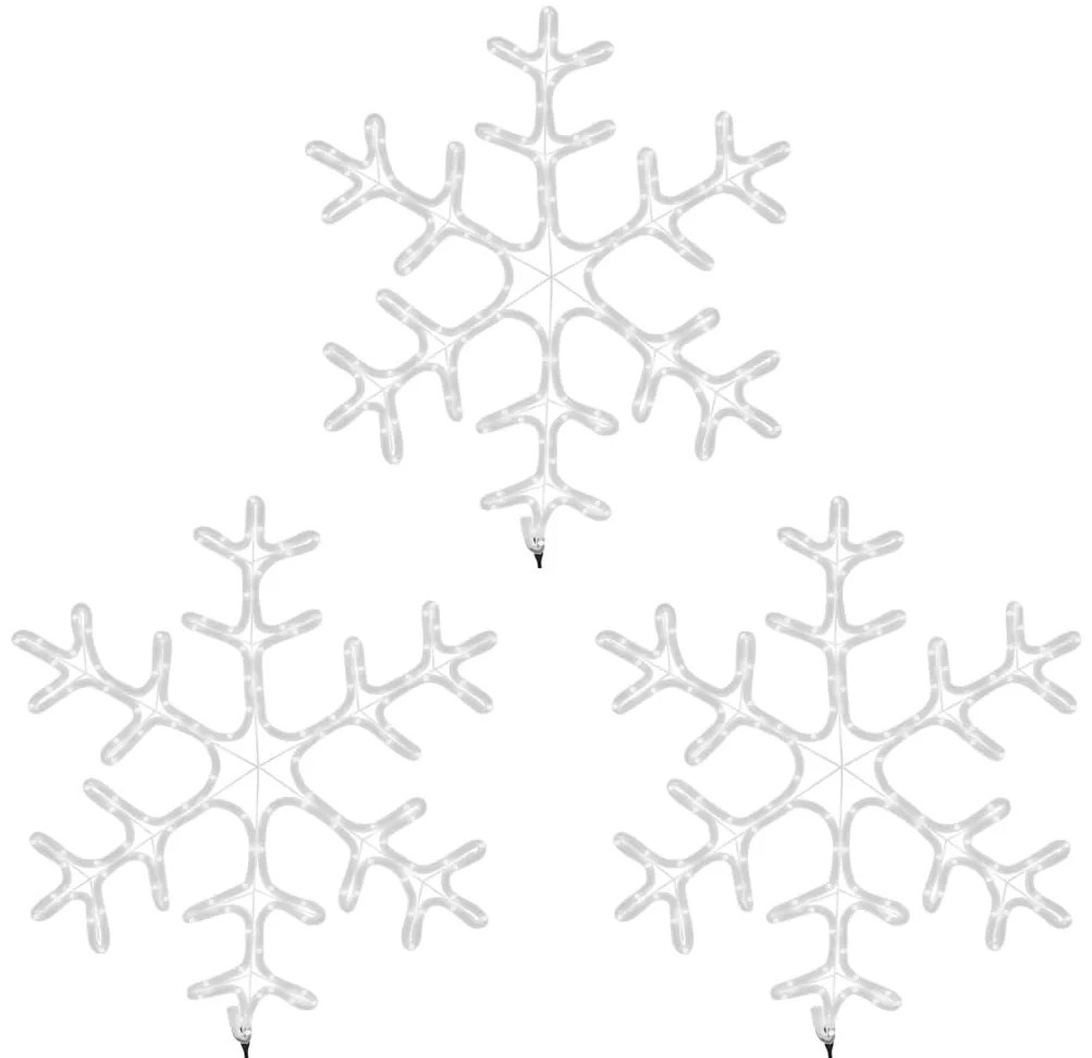 vidaXL Χριστουγ. Φιγούρες Χιονονιφάδες LED 3 τεμ. Θερμό Λευκό 59x59 εκ