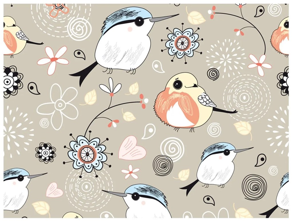 Φωτοταπετσαρία - Natural pattern with birds 250x193