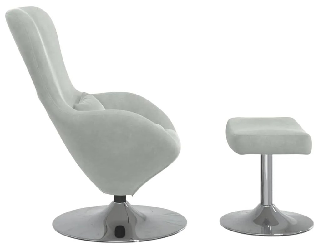 vidaXL Κάθισμα-αυγό 2 pcs Ανοιχτό γκρι 63 x 73 x 90 εκ Βελούδο