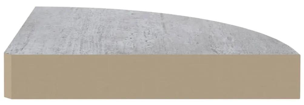 Ράφια Τοίχου Γωνιακά 2 τεμ. Γκρι Σκυροδέματος 35x35x3,8 εκ MDF - Γκρι