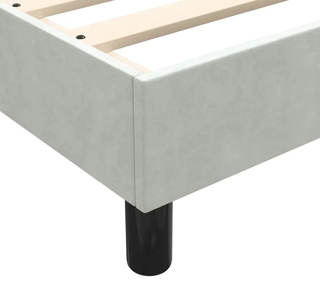 Κρεβάτι Boxspring με Στρώμα Ανοιχτό Γκρι 140x210 εκ. Βελούδινο - Γκρι