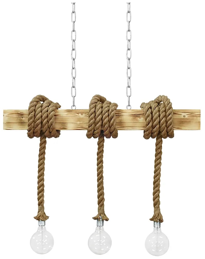 Φωτιστικό Οροφής Τρίφωτο Heronia UT-350 31-0515 Rope/White