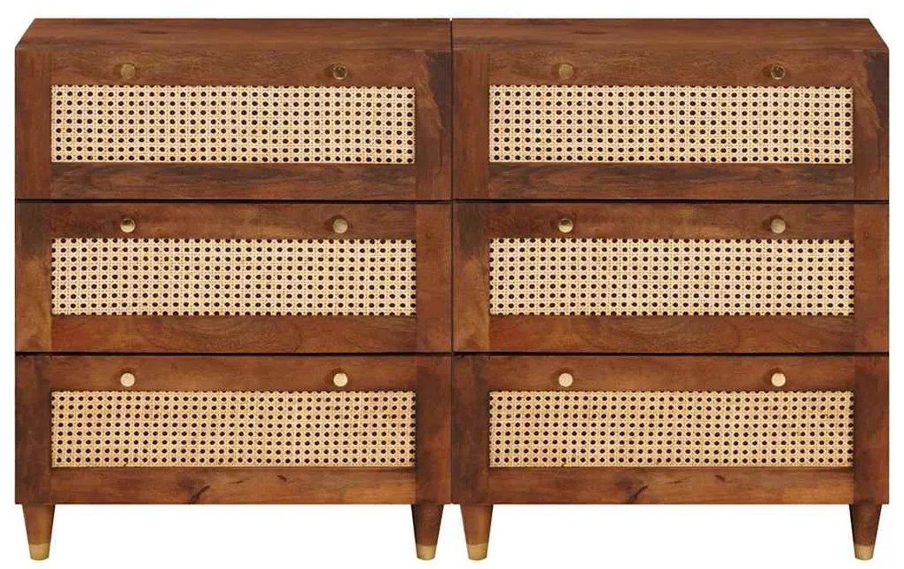 vidaXL Σετ Μπουφέ 2 pcs Καφέ 60 x 33.5 x 75 εκ. Μασίφ ξύλο μάνγκο