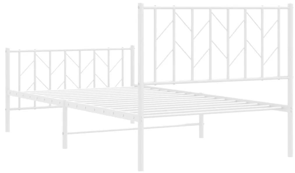 Πλαίσιο Κρεβατιού με Κεφαλάρι/Ποδαρικό Λευκό 100x190εκ. Μέταλλο