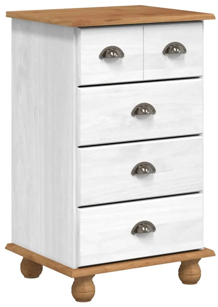 vidaXL Συρταριέρα ASKIM Λευκό 45,8 x 40 x 79 εκ. Στερεά ξυλεία πεύκου