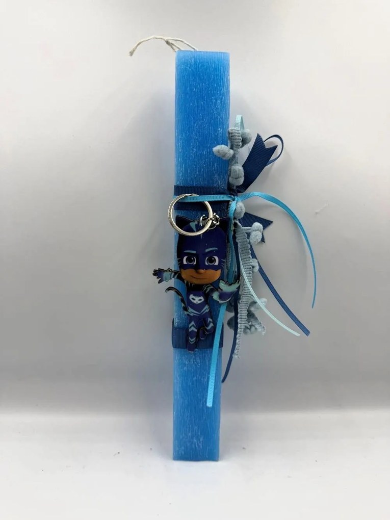 Τύπου Catboy Πιτζαμοήρωας  Αωματική λαμπάδα - Σετ Λαμπάδα και πλάτη