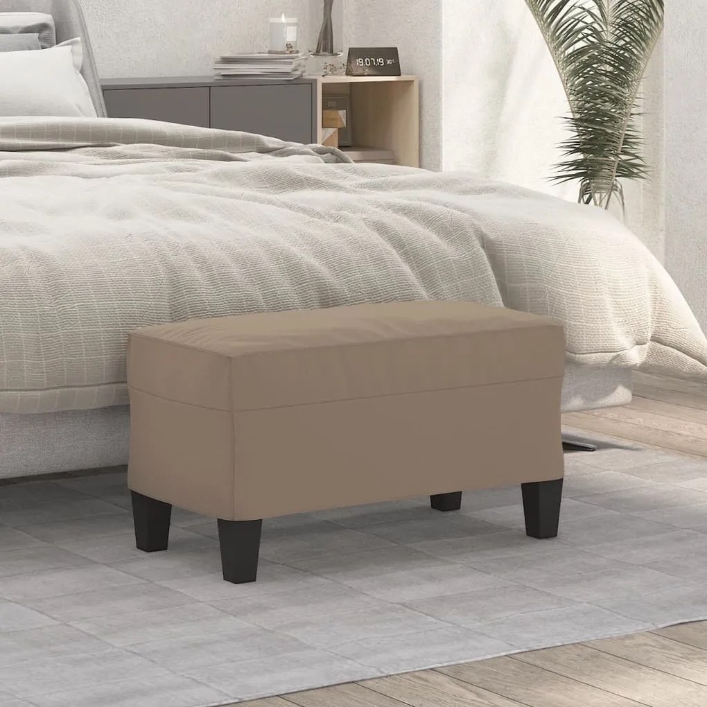 Πάγκος Taupe 70 x 35 x 41 εκ. από Ύφασμα Μικροϊνών - Μπεζ-Γκρι