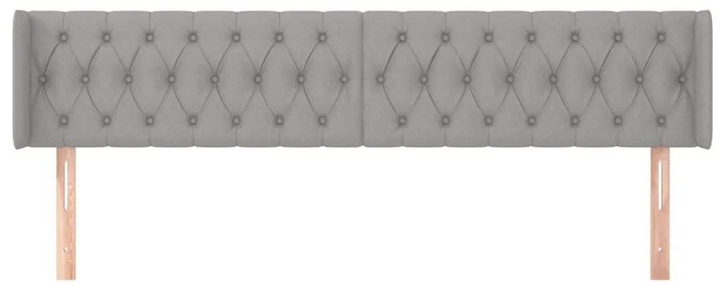 vidaXL Κεφαλάρι με Πτερύγια Ανοιχτό Γκρι 183x16x78/88 εκ. Υφασμάτινο