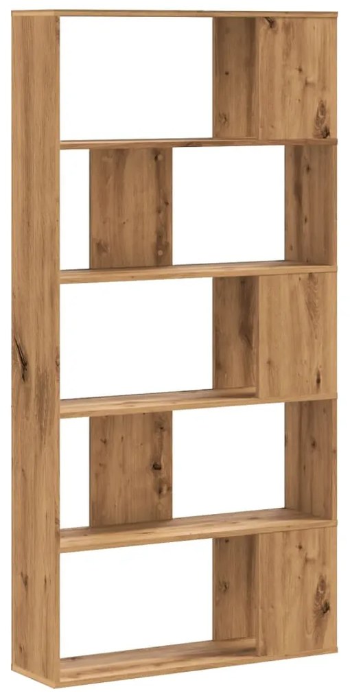 vidaXL Βιβλιοθήκη 5 Επιπέδων Δρυς 80,5x23,5x162,5 εκ. Επεξεργ. Ξύλο