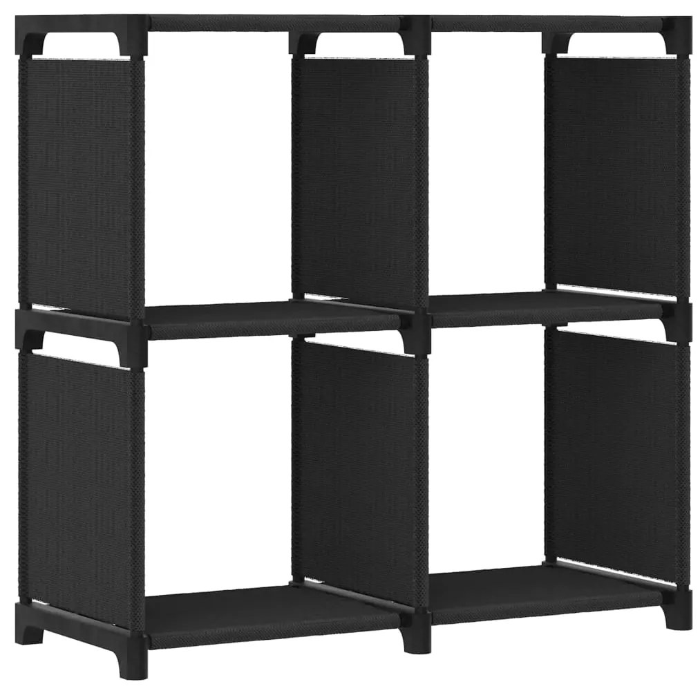 vidaXL Ραφιέρα με 4 Κύβους Μαύρη 69 x 30 x 72,5 εκ. Υφασμάτινη