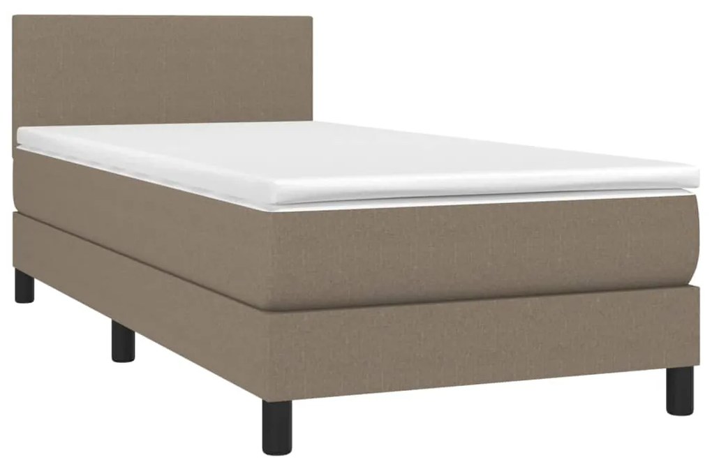 vidaXL Κρεβάτι Boxspring με Στρώμα Taupe 90x190 εκ.Υφασμάτινο