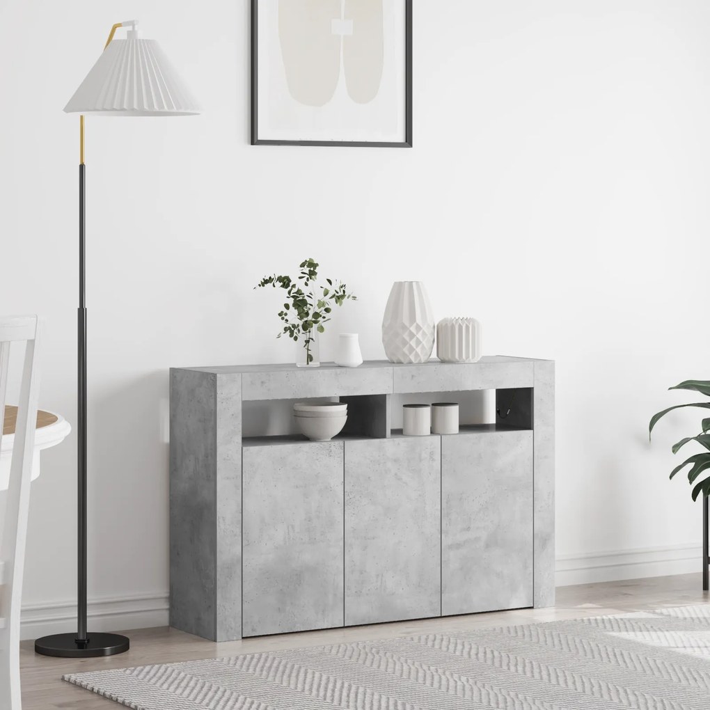 vidaXL Συρτάρι Γκρι από Μηχανικά Ξύλο 116 x 30 x 75 εκ. Ορθογώνιο