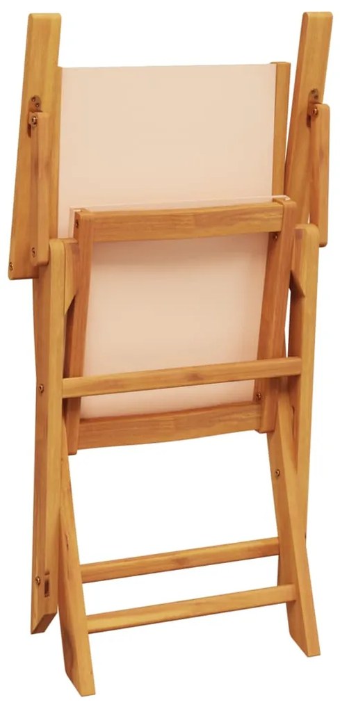 vidaXL Καρέκλες Κήπου Πτυσσόμενες 6 τεμ. Μπεζ από Ύφασμα / Μασίφ Ξύλο