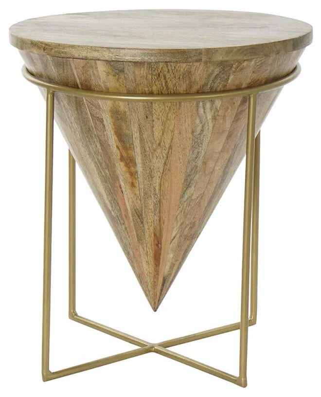 Βοηθητικό Τραπέζι DKD Home Decor Μέταλλο Ξύλο από Μάνγκο (40 x 40 x 45 cm)