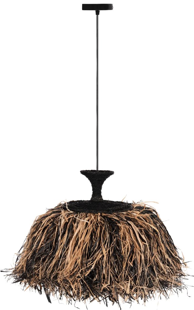 ΦΩΤΙΣΤΙΚΟ ΟΡΟΦΗΣ ORDEM HM4716 ΚΑΠΕΛΟ ΙΝΕΣ SISAL &amp; ΜΠΑΝΑΝΑΣ-ΜΑΥΡΟ &amp; ΦΥΣΙΚΟ Φ60x50Υεκ (1 Τεμμάχια)
