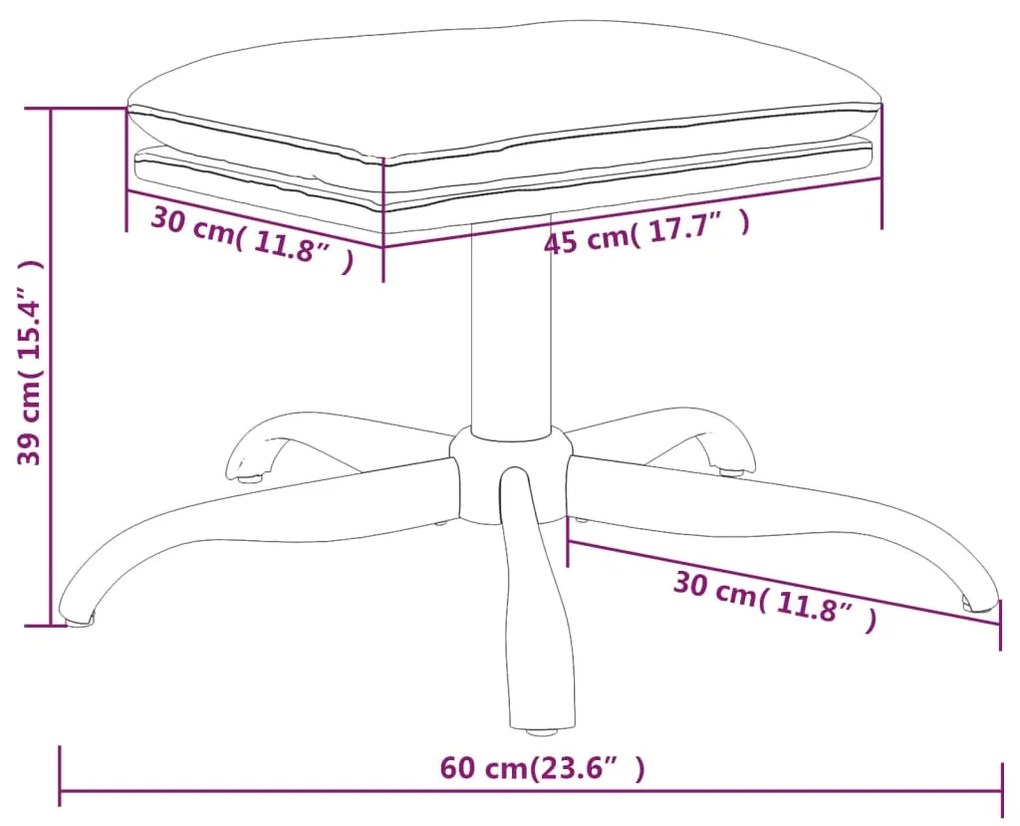 Υποπόδιο Taupe 60x60x36 εκ. Υφασμάτινο - Μπεζ-Γκρι