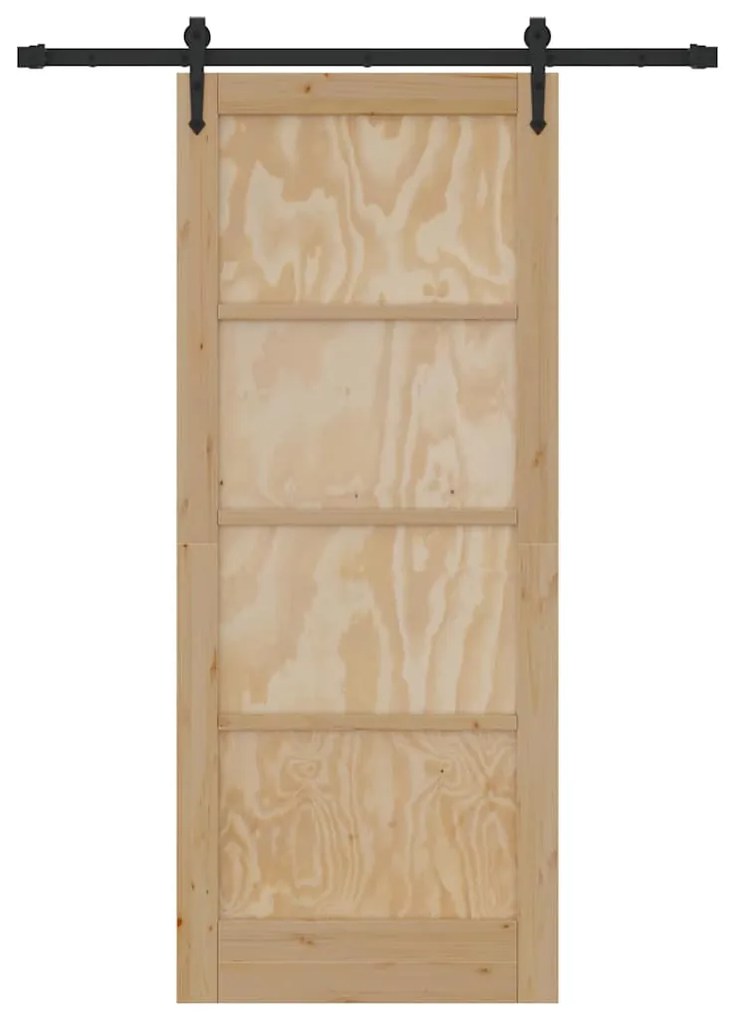 vidaXL Συρόμενη Πόρτα ORKDAL Καφέ 83 x 202 εκ. Μασίφ ξύλο πεύκου