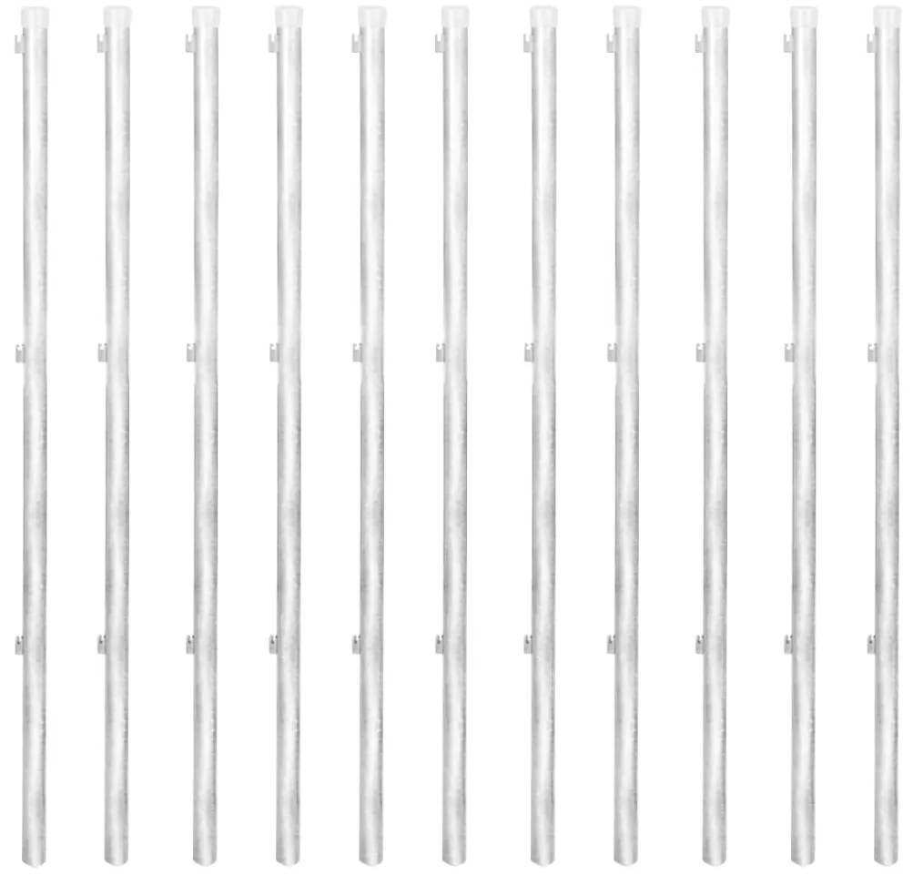 vidaXL Συρματόπλεγμα Ασημί 25 x 0,8 μ. Γαλβανισμένο Ατσάλι + Στύλοι