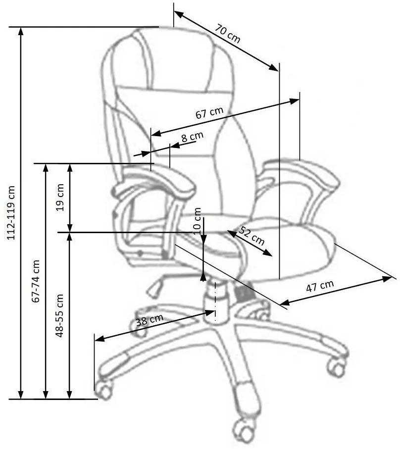 Καρέκλα γραφείου Houston 1048, Γκρι, 112x67x70cm, 15 kg, Με μπράτσα, Με ρόδες, Μηχανισμός καρέκλας: Κλίση | Epipla1.gr