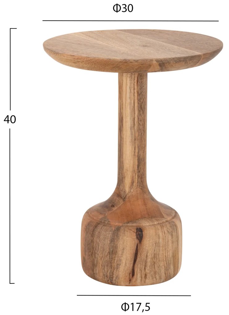 ΣΕΤ 3 ΣΤΡΟΓΓΥΛΑ ΤΡΑΠΕΖΑΚΙΑ ΣΑΛΟΝΙΟΥ GOBLET HM18348 ΞΥΛΟ ΑΚΑΚΙΑΣ Φ50x60Υεκ
