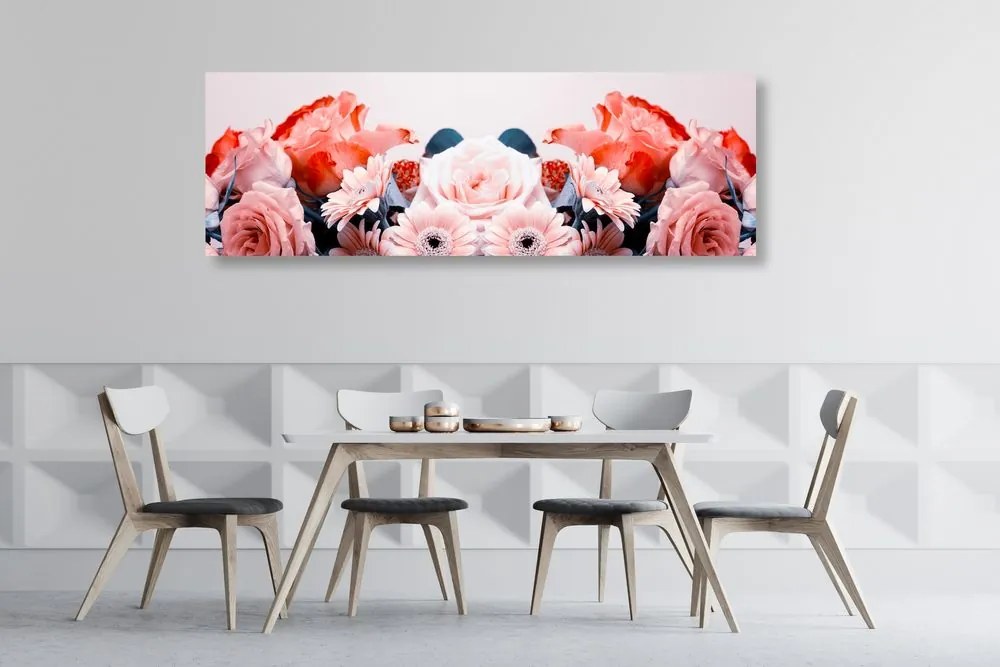 Εικόνα floral σύνθεση με ρομαντική πινελιά - 120x40