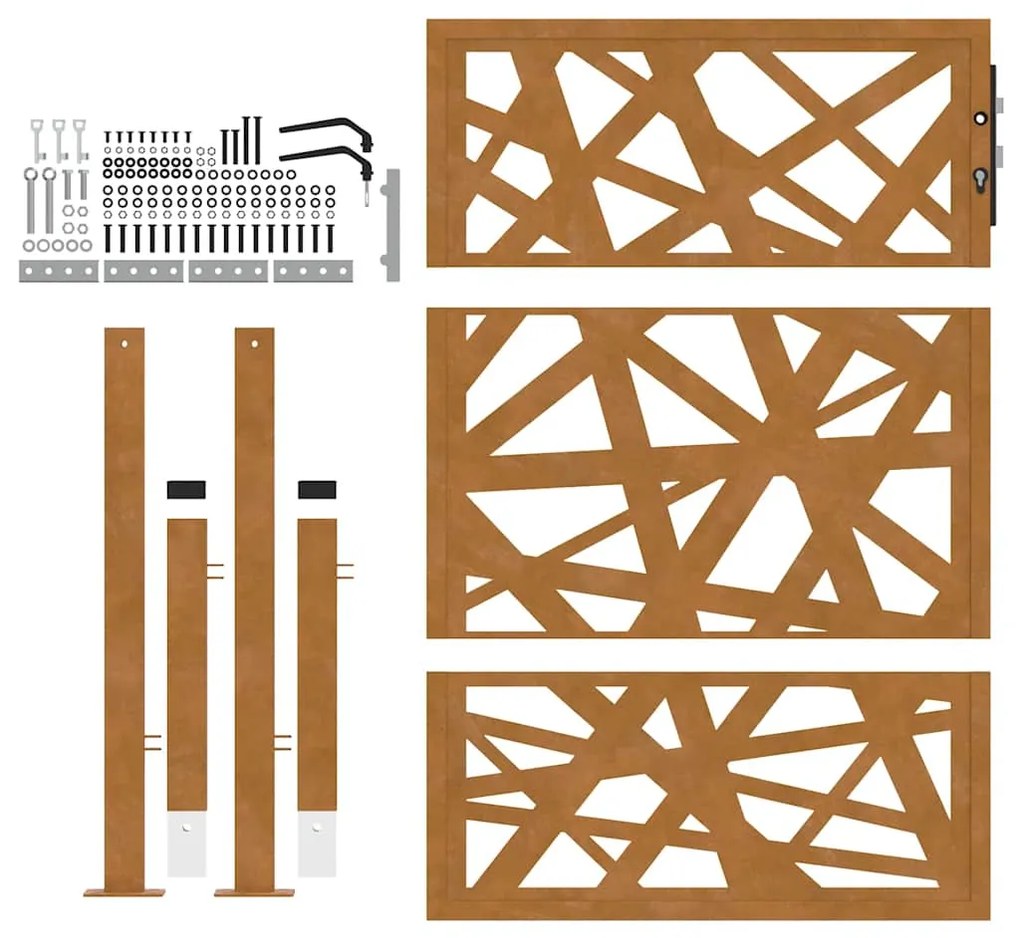 vidaXL Πύλη κήπου 105x130 cm από χάλυβα καιρικές συνθήκες Light Design