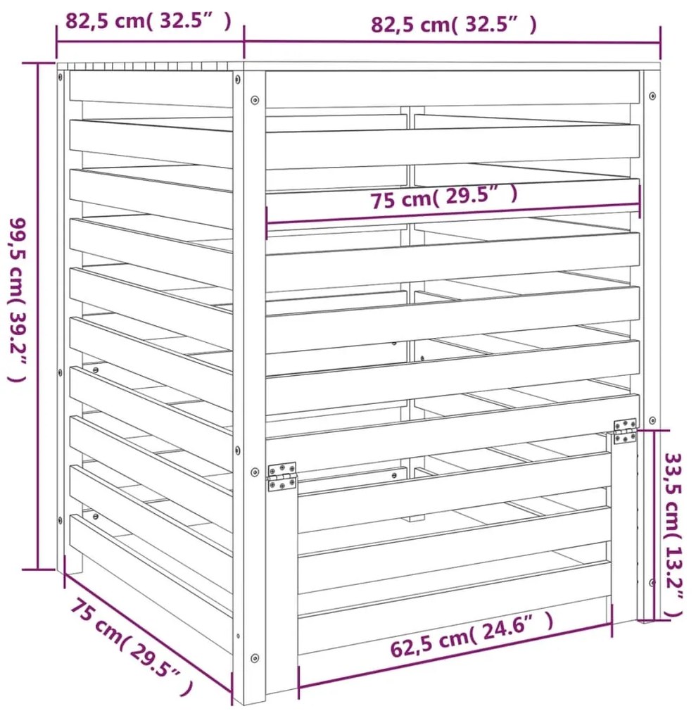 ΚΟΜΠΟΣΤΟΠΟΙΗΤΗΣ 82,5 X 82,5 X 99,5 ΕΚ. ΑΠΟ ΜΑΣΙΦ ΞΥΛΟ ΠΕΥΚΟΥ 823815