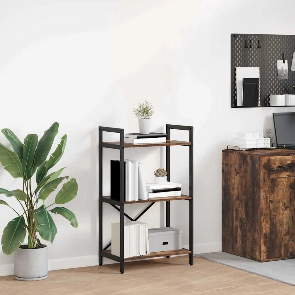 vidaXL Ράφι Βιβλίων Καπνιστό Δρύς 56 x 34 x 96 εκ Επεξεργασμένο ξύλο