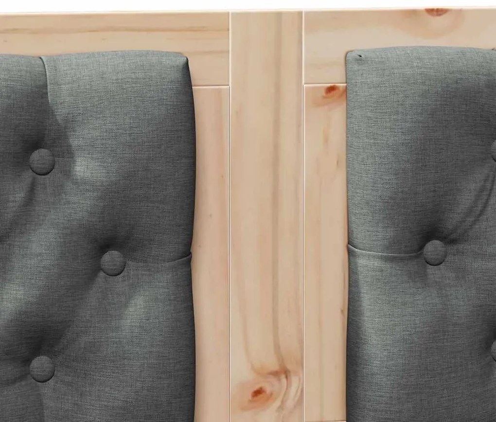 vidaXL Κεφαλάρι Άλλο Καφέ και σκούρο γκρι 135 cm Μασίφ ξύλο πεύκου